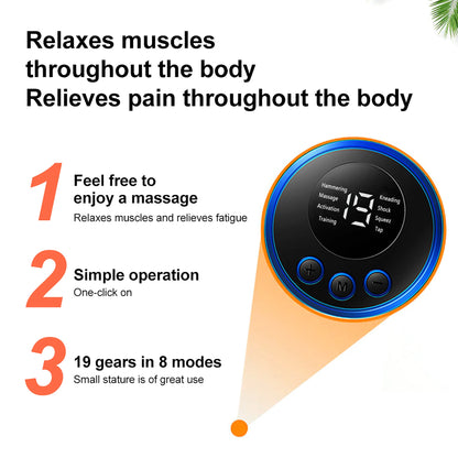 Neck Massager Mini Electric Neck Massage EMS Cervical Back Vertebra Massage Patch 8 Modes Relieve Relax Muscle Fatigue Tools