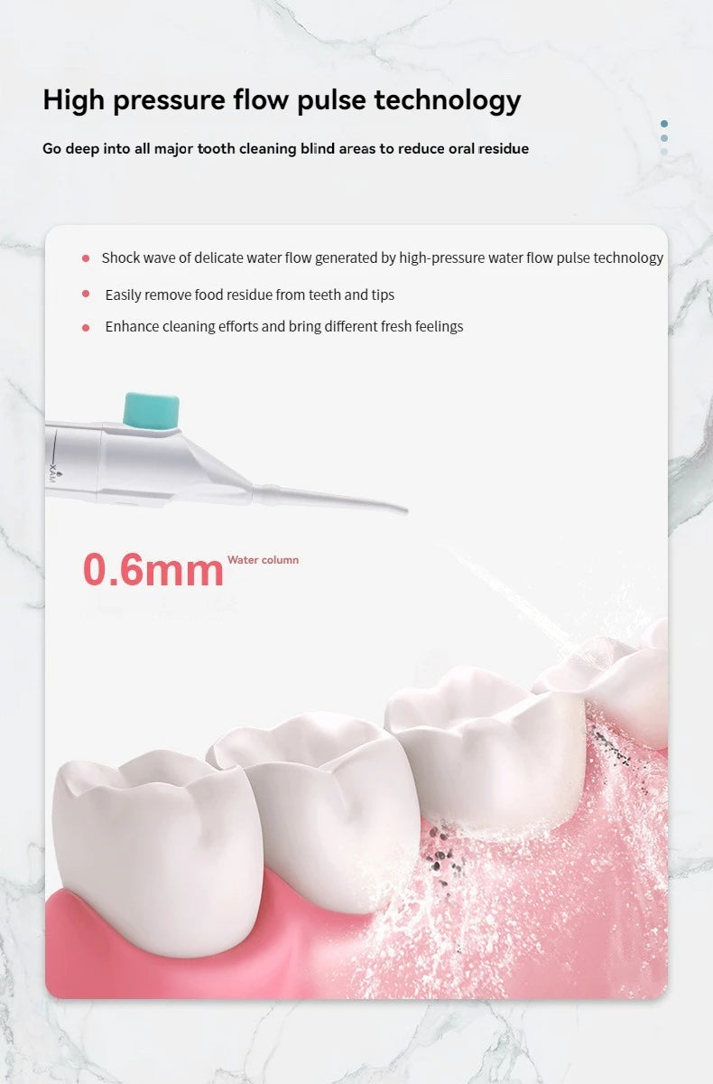 Household High Pressure Oral Irrigator Portable Teeth Clean Water Dental Floss Manual High Pressure Water Toothpick