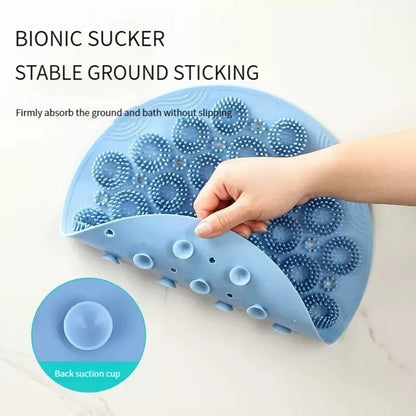 Silicone Backrub Bath Brush Back Massage Suction Cup Backrub Stick Round Bathroom Non-Slip Foot Massager Strong Suction Non-Slip