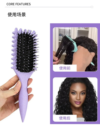 Women's Hair Comb Hollow Shaped Curly Hair Comb Multi Functional Scalp Massage And Anti-static Fluffy Hair Brush Hairstyle Tools