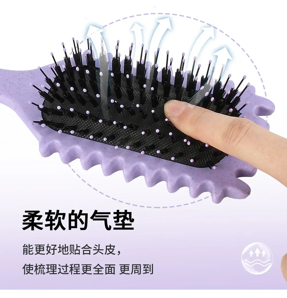 Women's Hair Comb Hollow Shaped Curly Hair Comb Multi Functional Scalp Massage And Anti-static Fluffy Hair Brush Hairstyle Tools